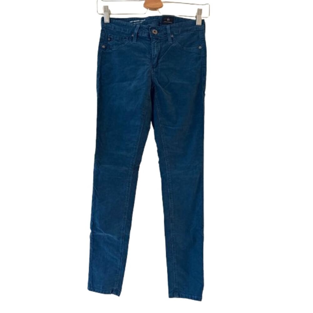 AG Adriano Goldschmied Legging Ankle Velvet Corduroy Super Skinny Pants 24R Blue